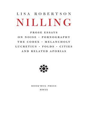cover image of Nilling